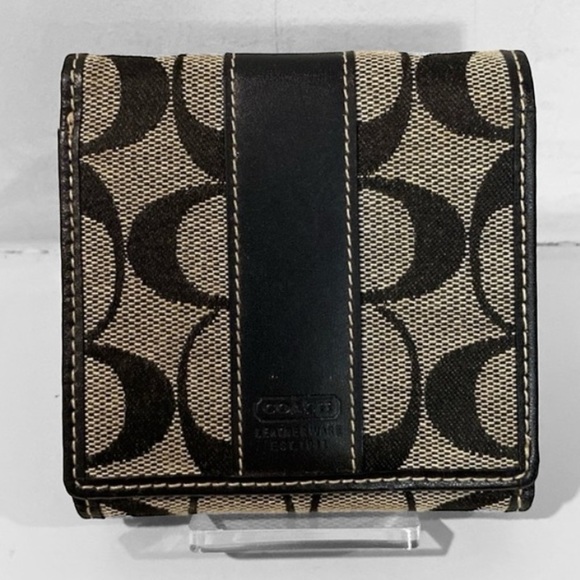 Coach Handbags - Coach Monogram Black and White Wallet